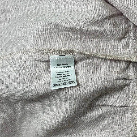 Crown Linen Designs Light Pink 100% Linen Sun Dress With Pockets Sz L/ XL - Picture 7 of 13